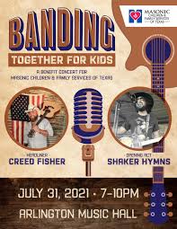 Creed Fisher with Shaker Hymns, “Banding Together for Kids,” a benefit concert for Masonic Children & Family Services of Texas.