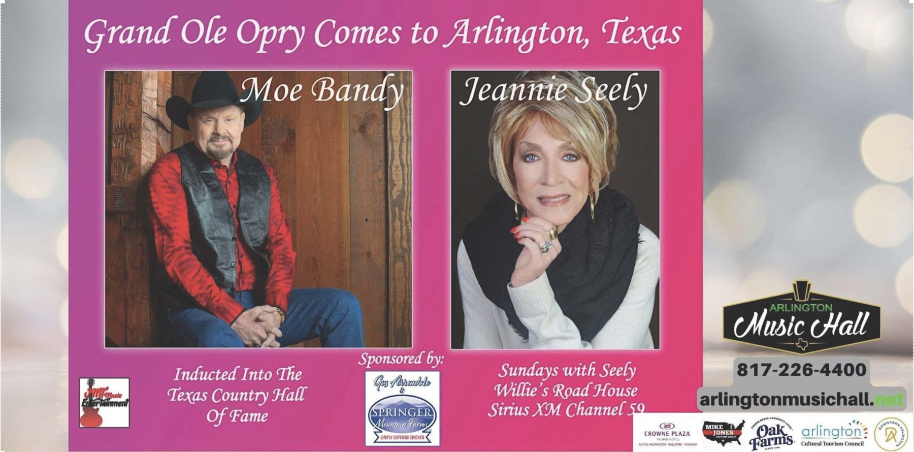 **CANCELLED**Moe Bandy and Jeannie Seely